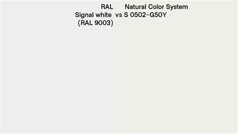 RAL Signal White RAL 9003 Vs Natural Color System S 0502 G50Y Side By