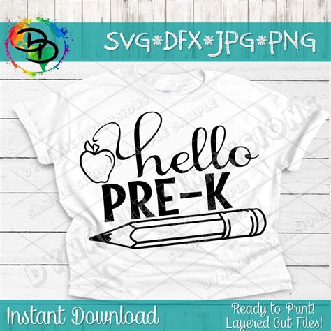 School Instant Download Silhouette And Cricut File Pre K Cutting Files