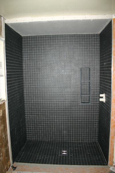 Complete setting wall and ceiling tiles, adding edge trim and details. My Shower Ceiling - Ceramic Tile Advice Forums - John ...