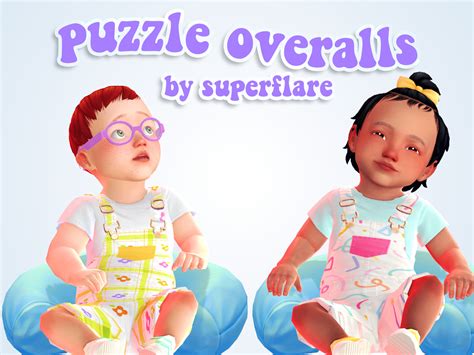 A Recolor Of The Base Game Infant Overalls Using Mmfinds Sims 4