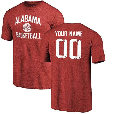 Mens Crimson Alabama Crimson Tide Personalized Distressed Basketball