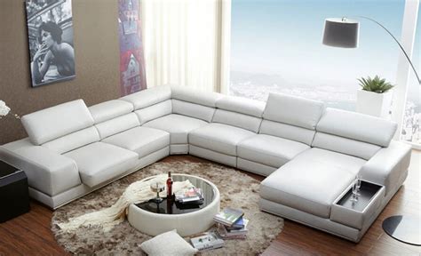 Luxury Sofa Set 7 Seater Sectional Sofa U Shape Adjustable Headrest