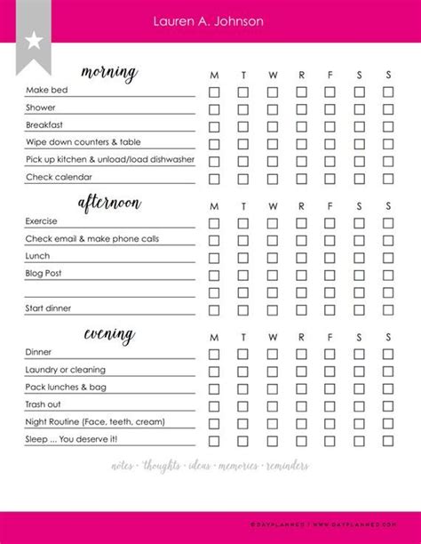 Editable Daily Checklist Printable Task List Instant Etsy Daily