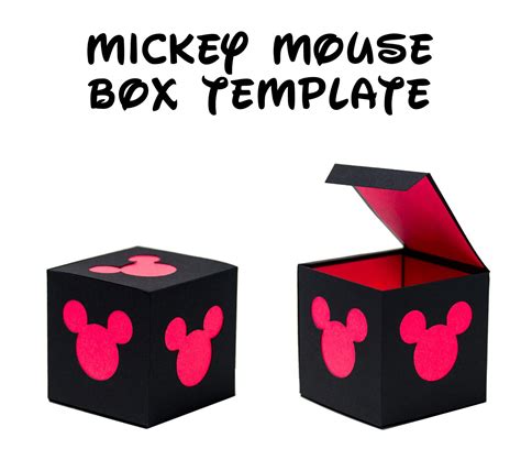 3d Mickey Mouse Box Template Mickey Mouse Favor Box Template Etsy