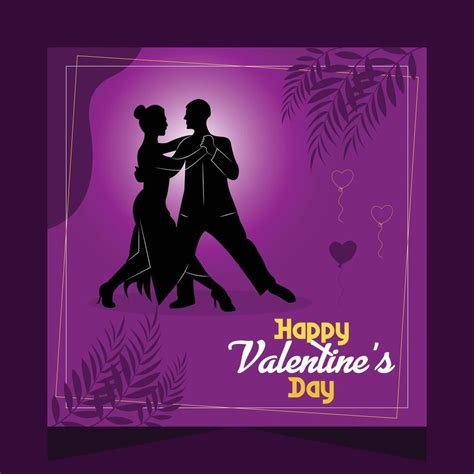 Modern Vector Happy Valentines Day Couple Dance Social Media Post