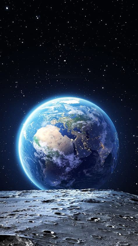 Earth View Earth And Moon Earth In Space Space Hd Phone Wallpaper
