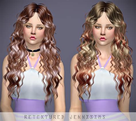Jenni Sims Newsea`s Night Wish Hair Retextured Sims 4 Hairs