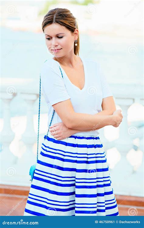 Beautiful Woman Wearing Fashionable Clothes Stock Image Image Of Cute