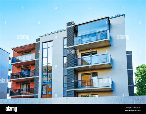 Facade Of Modern Luxury Apartment Building Architecture Concept Stock