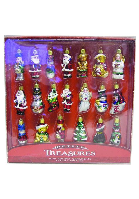2 Petite Treasures 20pc Christmas Mini Glass Ornament Set