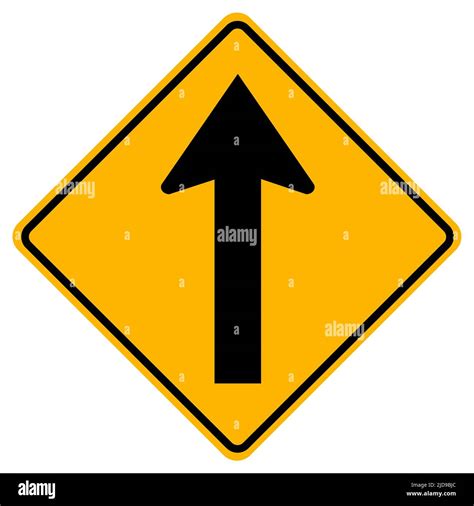 Warning Signs Go Straight On White Background Stock Vector Image And Art