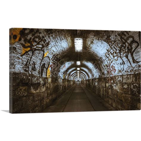Artcanvas Brick Subway Tunnel Graffiti Canvas Art Print Etsy