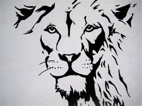 Lion Face Ink Animal Stencil Art Animal Stencil Lion Stencil