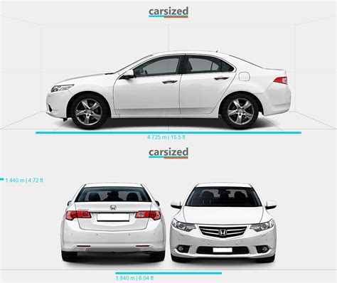 Honda Accord 2008 2017 Dimensiones Vista Lateral