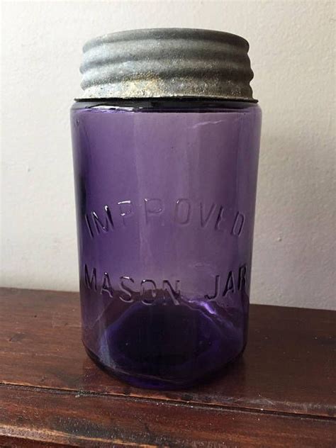 Antique Amethyst Jar Improved Mason Jar 1890’s Pint Size Fruit Jar Rare And Beautiful Color