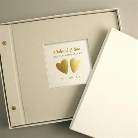 Personalised Golden Wedding Anniversary Photo Album By Made By Ellis