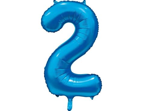 Blauwe Cijfer Ballon 2 Jaar Glans 86cm Partywinkel