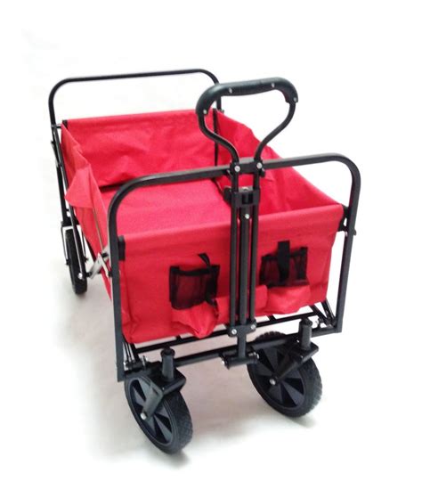 Dlux Red Heavy Duty Folding Wagon Portable Indoorsoutdoors All Terrain