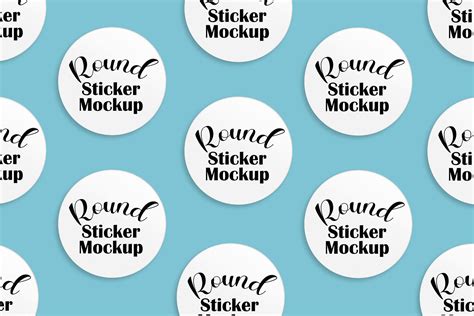 Round Sticker Mockup Set 6 By Okdesign Thehungryjpeg