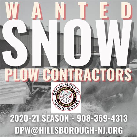 Hillsborough New Jersey Snowplow Contractors Wanted