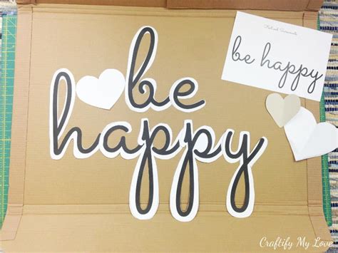 Be Happy Cardboard Sign Diy