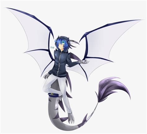 Human With Dragon Wings Anime Half Human Half Dragon Transparent Png
