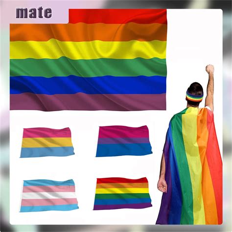 Lgbt Pride Flag Lesbian Gay Rainbow Flag Parade Polyester Lgbtq Banners