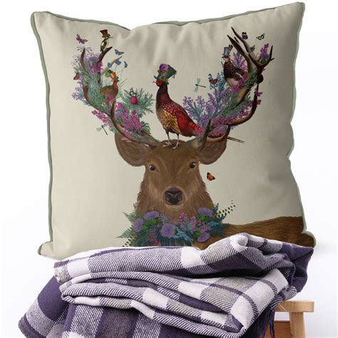 It was very confusing choosing a gas fireplace until my contractor informed us about woodland direct. Scottish Woodland Deer Decorative Cushion By Fab Funky ...