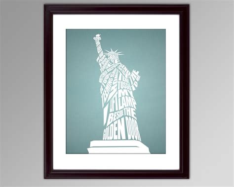 Statue Of Liberty Quote Typography Poster Personalized T Etsy