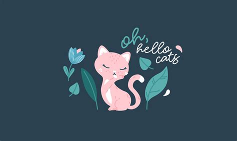 Oh Hello Cats Vector Textile Pattern Design On Behance