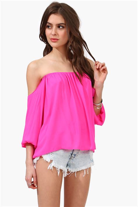 Perfection Off The Shoulder Top Neon Pink How About Fashion Fashion