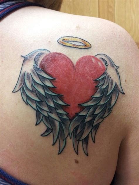 This type of tattoo is very common. Heart with wings tattoo | Tattoos | Pinterest | Halo ...