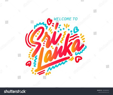 Sri Lanka Word Text Creative Handwritten Stock Vector Royalty Free