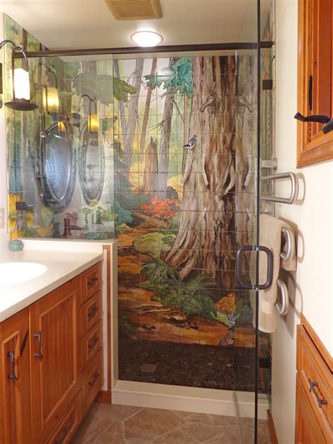 Forest Shower Tile Tile Murals Shower Tile Custom Tiles