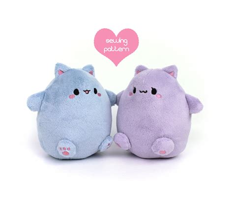 The pattern works up quickly, and can be accomplished by any skill level crocheter. PDF sewing pattern Kawaii Cat Puff plushie easy cute
