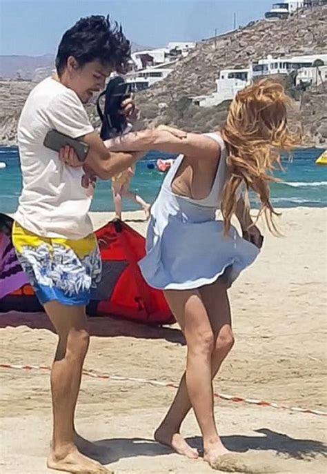 Lindsay Lohan And Egor Tarabasov Fighting At A Beach In Mykonos 08 05 20167 Hawtcelebs