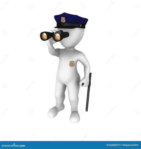 Policier Avec Des Jumelles Illustration Stock Illustration Du Espion
