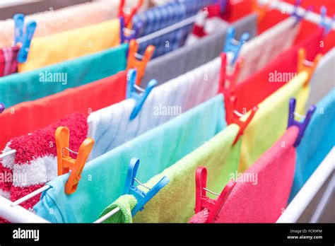 Clothes Are Hung Drying Stock Photo Alamy