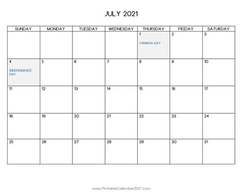 July 2021 monday calendar check out our collection of monday to sunday calendars and monday through friday calendars. Printable Calendar July 2021, Printable 2021 Calendar with Holidays