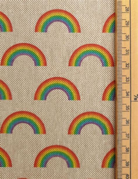 Rainbow Fabric 80 Cotton 20 Polyester Material By Metre Etsy