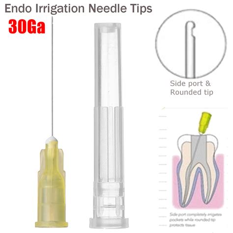 100pcs 30ga Disposable Dental Endodontic Endo Irrigation Needle Tips