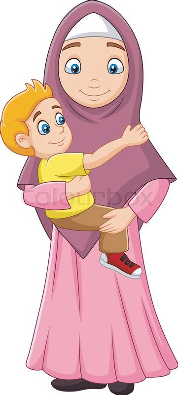 Vector Illustration Of Muslim Mother Stock Vector Colourbox
