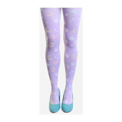 Moon Bunny Tights 45 Liked On Polyvore Featuring Intimates Hosiery Tights Socks Pastel