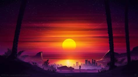 Sunset Scenery Horizon Digital Art 4k 69 Wallpaper