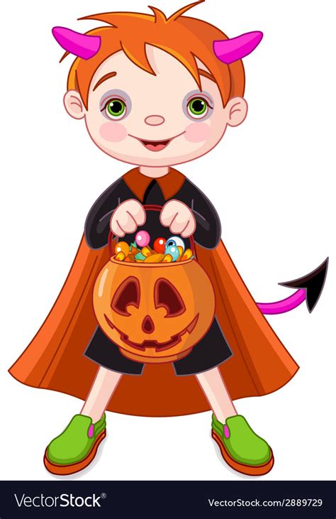 Halloween Trick Or Treating Boy Royalty Free Vector Image