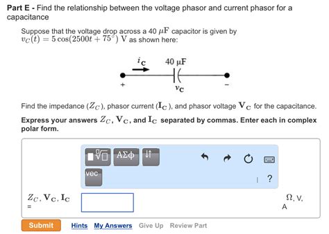 Solved Find The Relationship Between The Voltage Phasor And