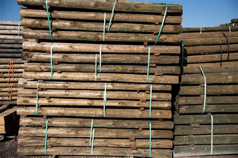 5 In X 10 Ft Pine Wood Fencing Round Posts Bundle 32 Units