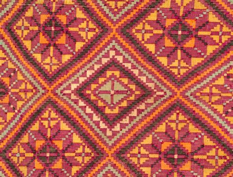 Detail Of Woven Yakan Head Cloth From Basilan Philippines Filipino