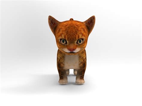3d Model Cute Cartoon Cat Rigged Vr Ar Low Poly Rigged Cgtrader