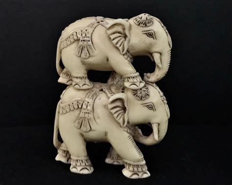 Elephant Statue Ivory Finish Elephant4 Animal Etsy
